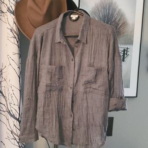 Women's Dylan linen blouse Sz L Gray